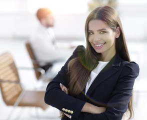 young business woman on the background of the office