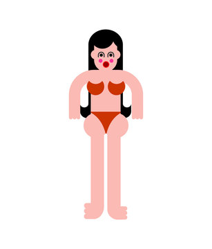 Inflatable sex doll. Inflatable woman. Vector illustration