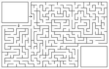 Labyrinth game. Maze conundrum with entry and exit