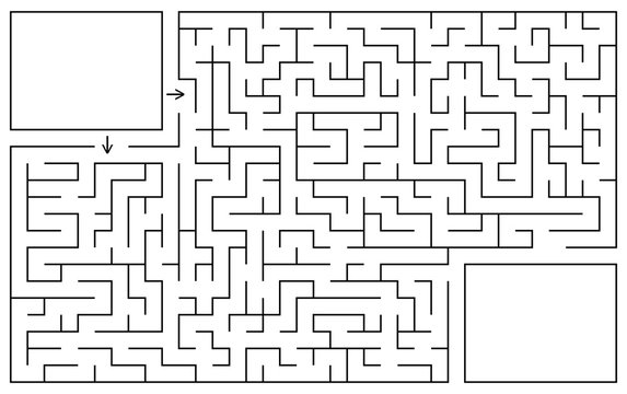 Labyrinth game. Maze conundrum with entry and exit