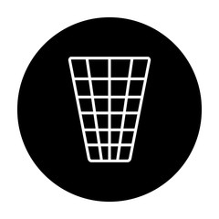 Trash vector icon button. Basket vector icon.