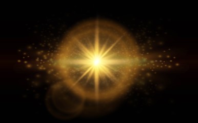 Golden Glow light effect. Star burst with sparkles. Vector Illustration