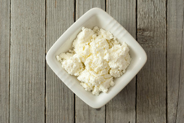 dairy products, rustic wooden table background