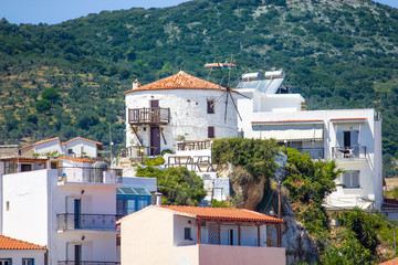 Fototapeta na wymiar Windmill on the Skiathos island, Greece