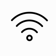Wireless and  WIFI icon or sign for remote internet access. Podcast vector symbol.