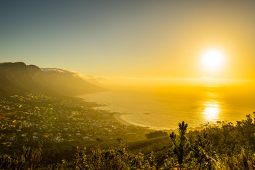 Sunset view from Lion Head, Cape Town, South Africa