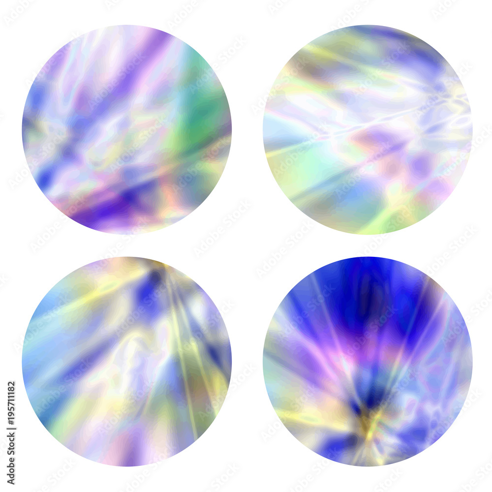 Canvas Prints holographic,gradient round frames set