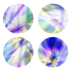 Holographic,gradient round frames set