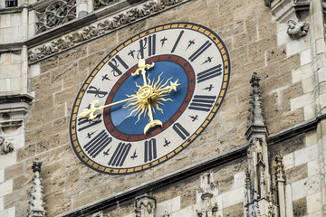 Obraz premium Tower Clock In Munich close-up