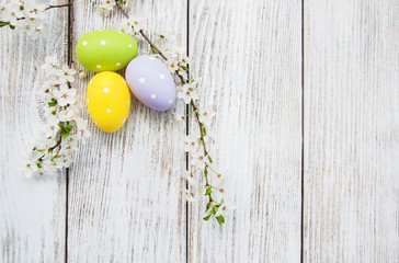 Easter eggs and spring  blossom