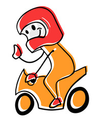 Motorbike rider illustration