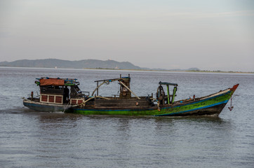 Boat On Irrawaddy River