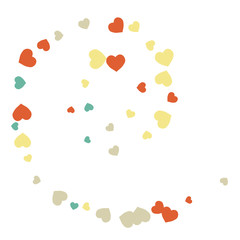 Vector Confetti Background Pattern.  Element of design.  Colored hearts on a white background