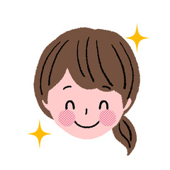 若い女性　顔　表情