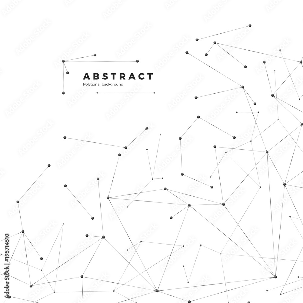 Poster technology and science background. abstract web and nodes. plexus atom structure. vector illustratio