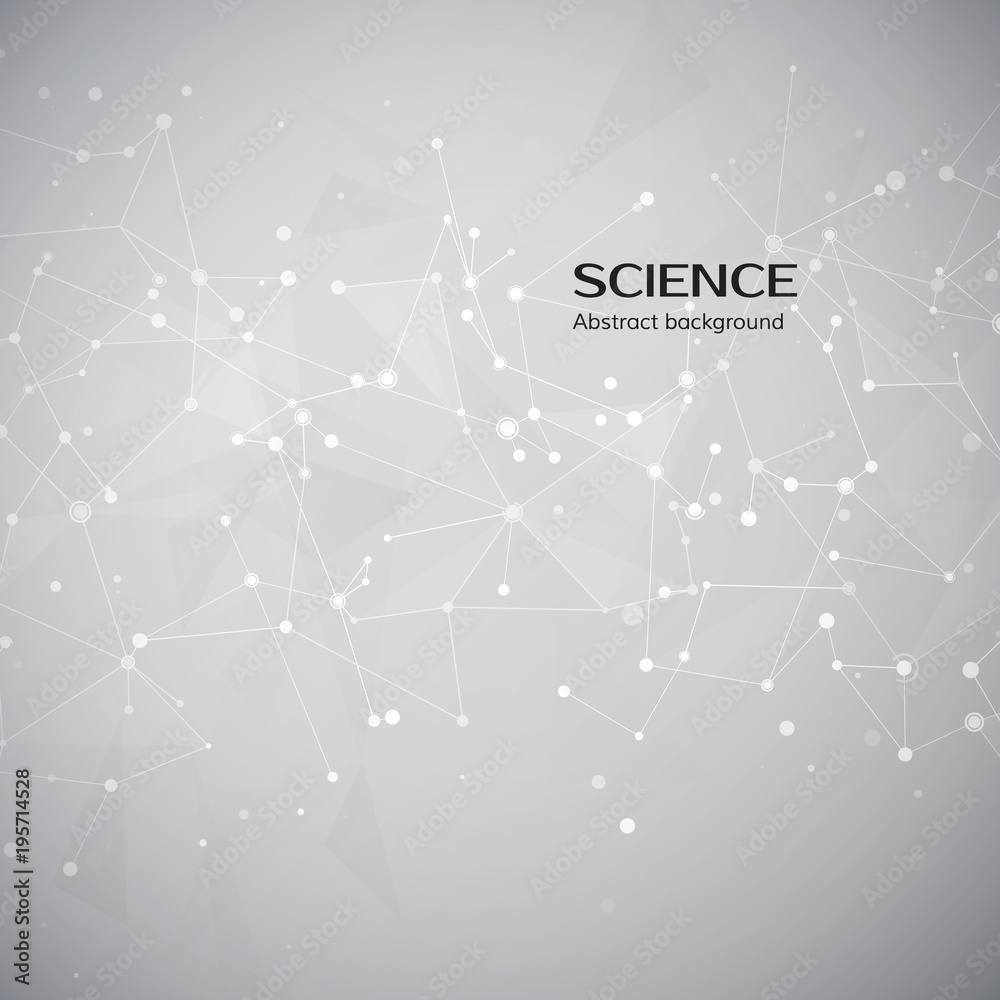 Poster technology and science background. abstract web and nodes. plexus atom structure. vector illustratio