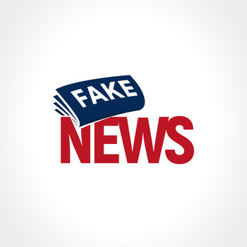 Newspaper with breaking fake news. False television sign. Political news abstract logo. Vector illustration.