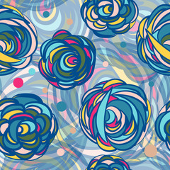 Seamless background with patterns Abstract roses flowers