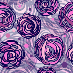 Seamless background with patterns Abstract roses flowers