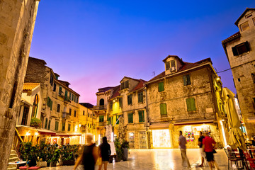 Fototapeta na wymiar Split Diocletian's palace street evening view