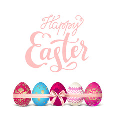 Easter pink eggs and ribbon