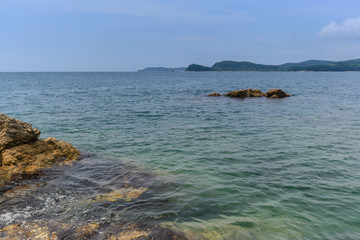 Seascape in summer sunny day.