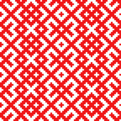 Seamless traditional Russian and slavic ornament made by squares.