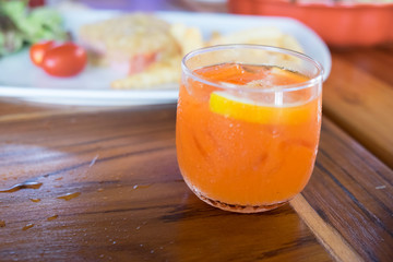 Delicious and healthy carrot juice