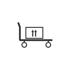 Hand truck icon, trolley icon. Vector illustration.	