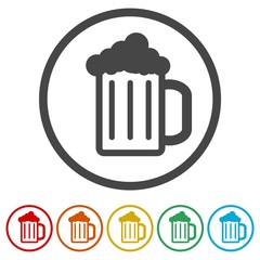 Beer icon, Beer vector icon, 6 Colors Included