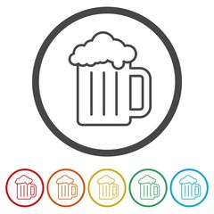 Beer icon, Beer vector icon, 6 Colors Included