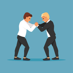 Fototapeta premium Fighting businessmen vector