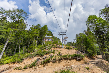 mountain lift in the forest