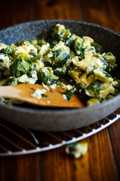omelette with Brussels sprouts
