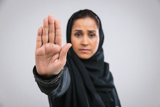 Beautiful middle eastern woman wearing abaja