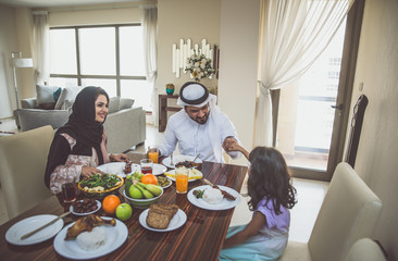 Arabic happy family lifestyle moments at home