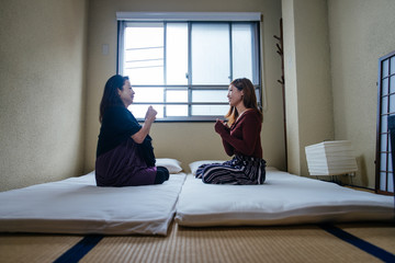 Mother and daughter lifestyle moments at home