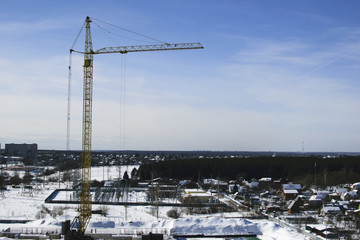 Fototapeta na wymiar crane on construction sites