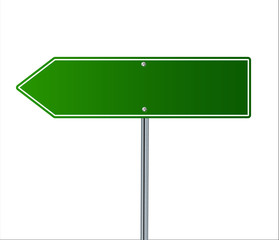 Blank Green Road Sign
