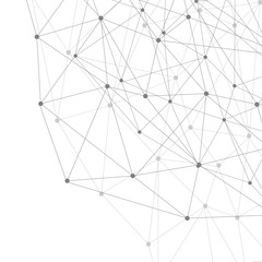 Obraz premium Geometryczne streszczenie tło z połączonych linii i kropek. Struktura cząsteczki i komunikacja. Naukowa koncepcja twojego projektu. Medycyna, technologia, tło naukowe. ilustracja.