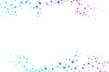 Structure molecule and communication. Dna, atom, neurons. Scientific concept for your design. Connected lines with dots. Medical, technology, chemistry, science background. illustration.