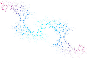 Structure molecule and communication. Dna, atom, neurons. Scientific concept for your design. Connected lines with dots. Medical, technology, chemistry, science background. illustration.
