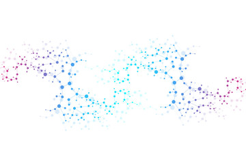 Structure molecule and communication. Dna, atom, neurons. Scientific concept for your design. Connected lines with dots. Medical, technology, chemistry, science background. illustration.