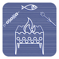 Grilled fish, zephyr and  kebab icon