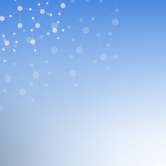 Fototapeta premium Structure molecule and communication. Dna, atom, neurons. Scientific concept for your design. Connected lines with dots. Medical, technology, chemistry, science background. illustration.