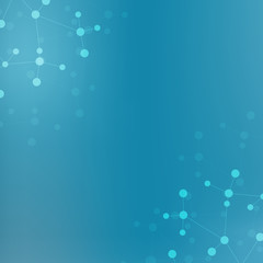 Structure molecule and communication. Dna, atom, neurons. Scientific concept for your design. Connected lines with dots. Medical, technology, chemistry, science background. illustration.