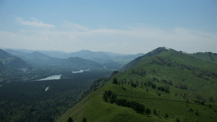 River, mountains, summer