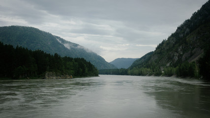 River between mountains in the Russia