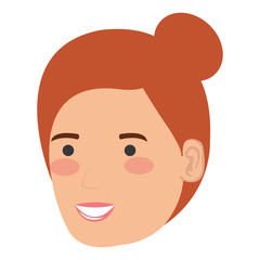 beautiful woman head avatar character vector illustration design