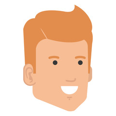 young man head avatar character vector illustration design